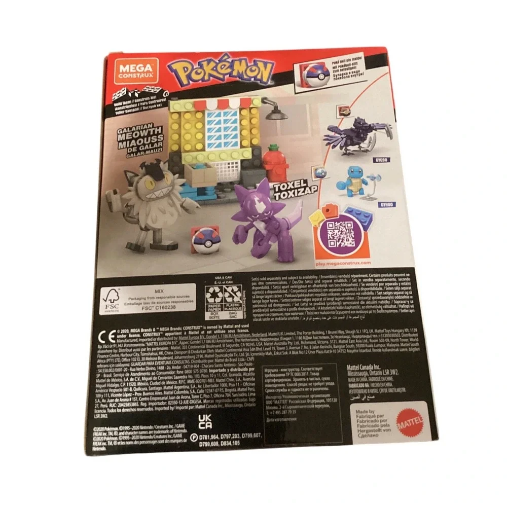 Mega Construx Pokemon Galarian‎ Meowth vs Toxel Building Set 114 Pcs GYG96 New